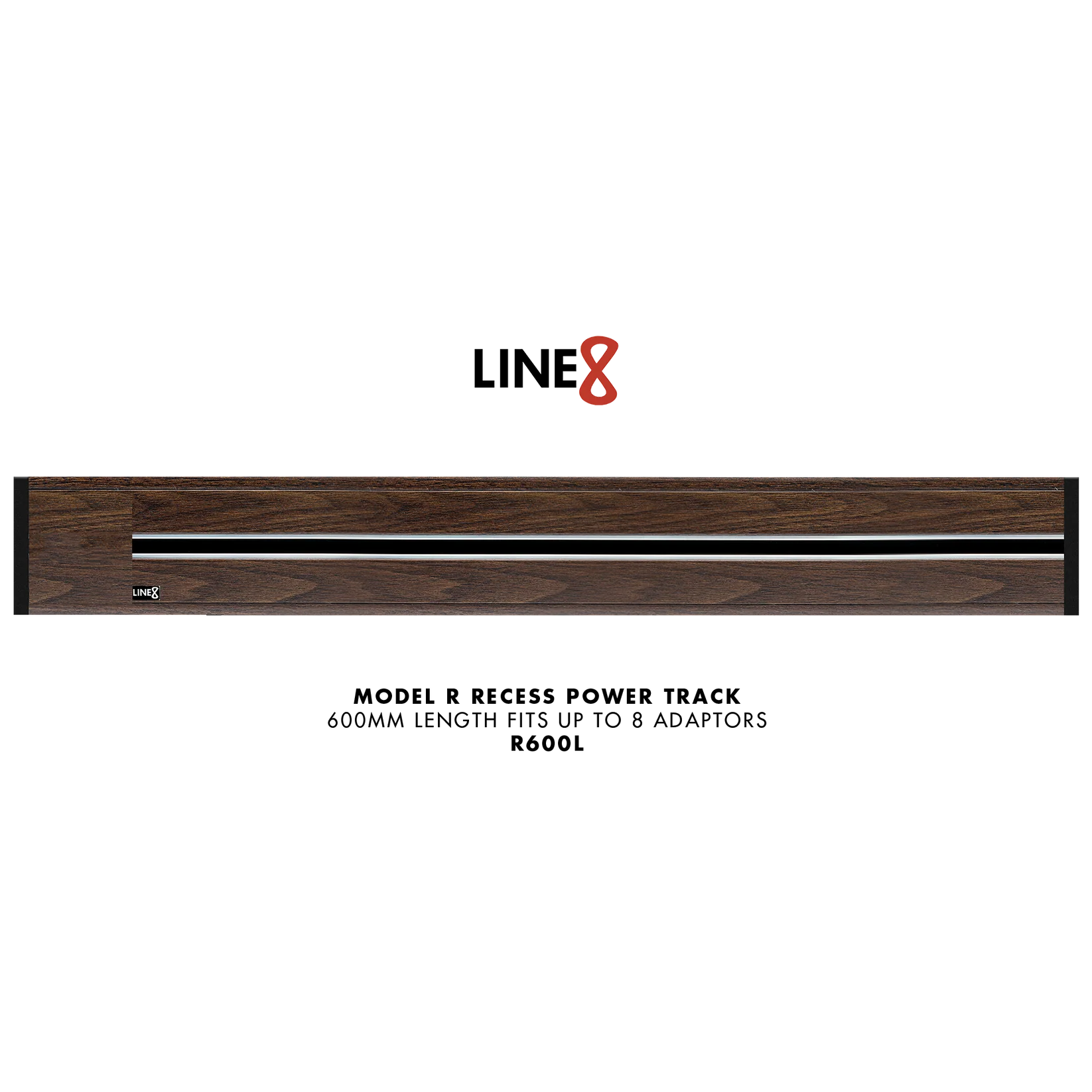 Line8 Model R Recessed Power Track - Brazilian Rosewood Finish