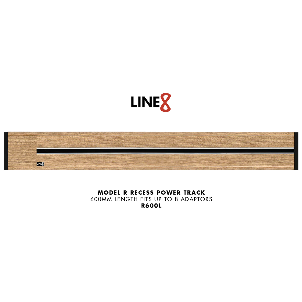 Line8 Model R Recessed Power Track - Burmese Teak Finish