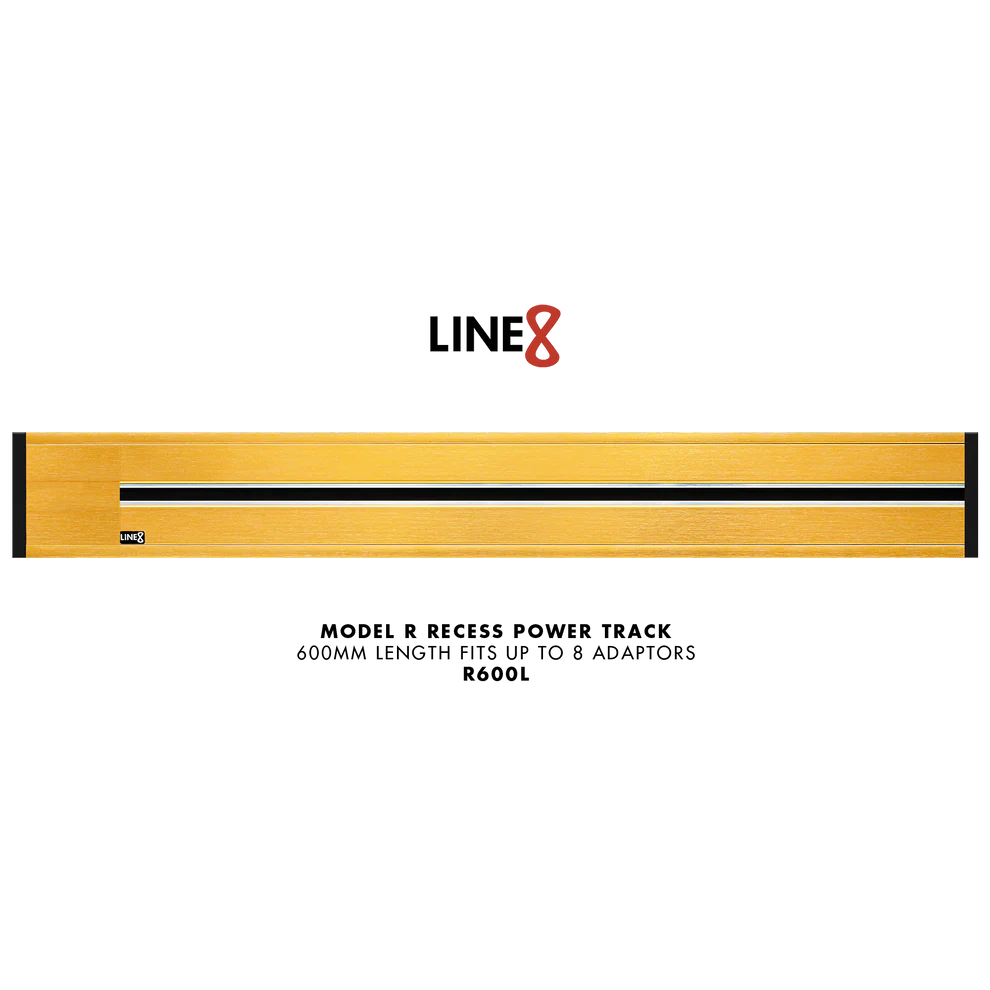 Line8 Model R Recessed Power Track - Gold Hairline Finish
