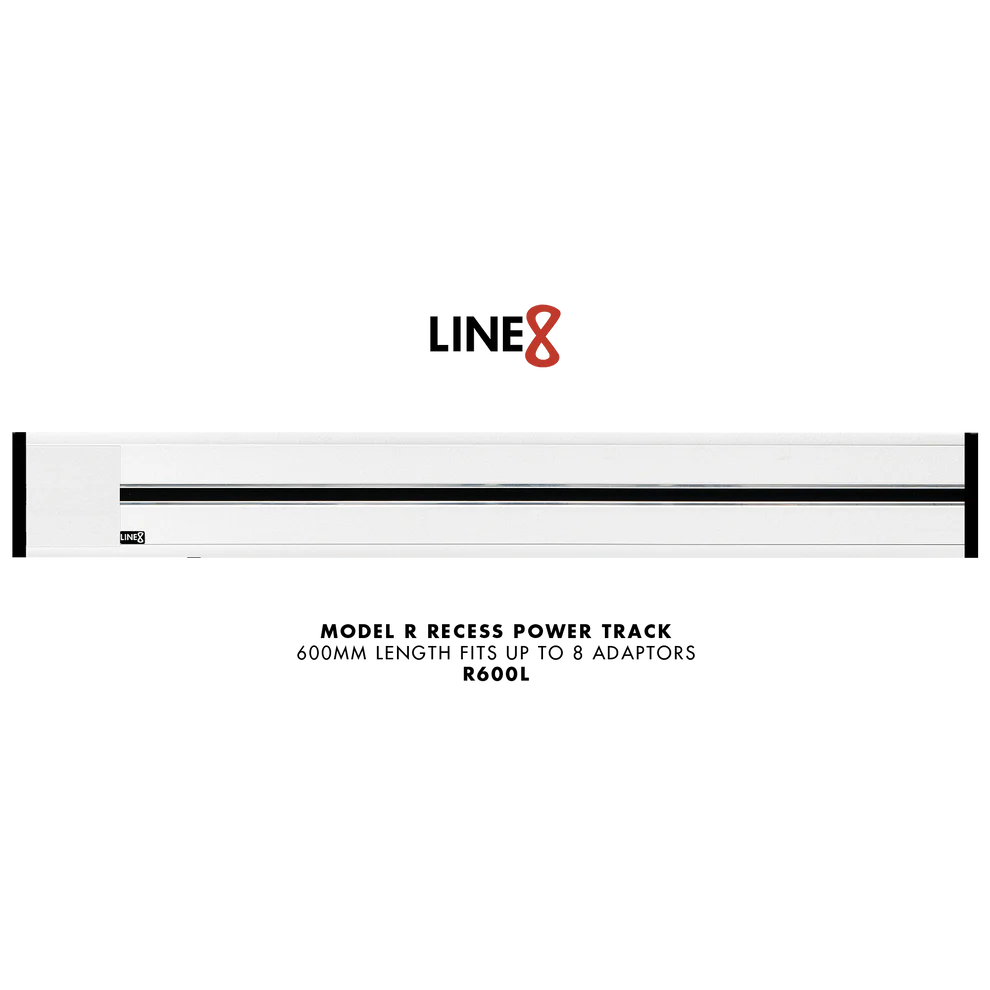Line8 Model R Recessed Power Track - Pearl White Finish