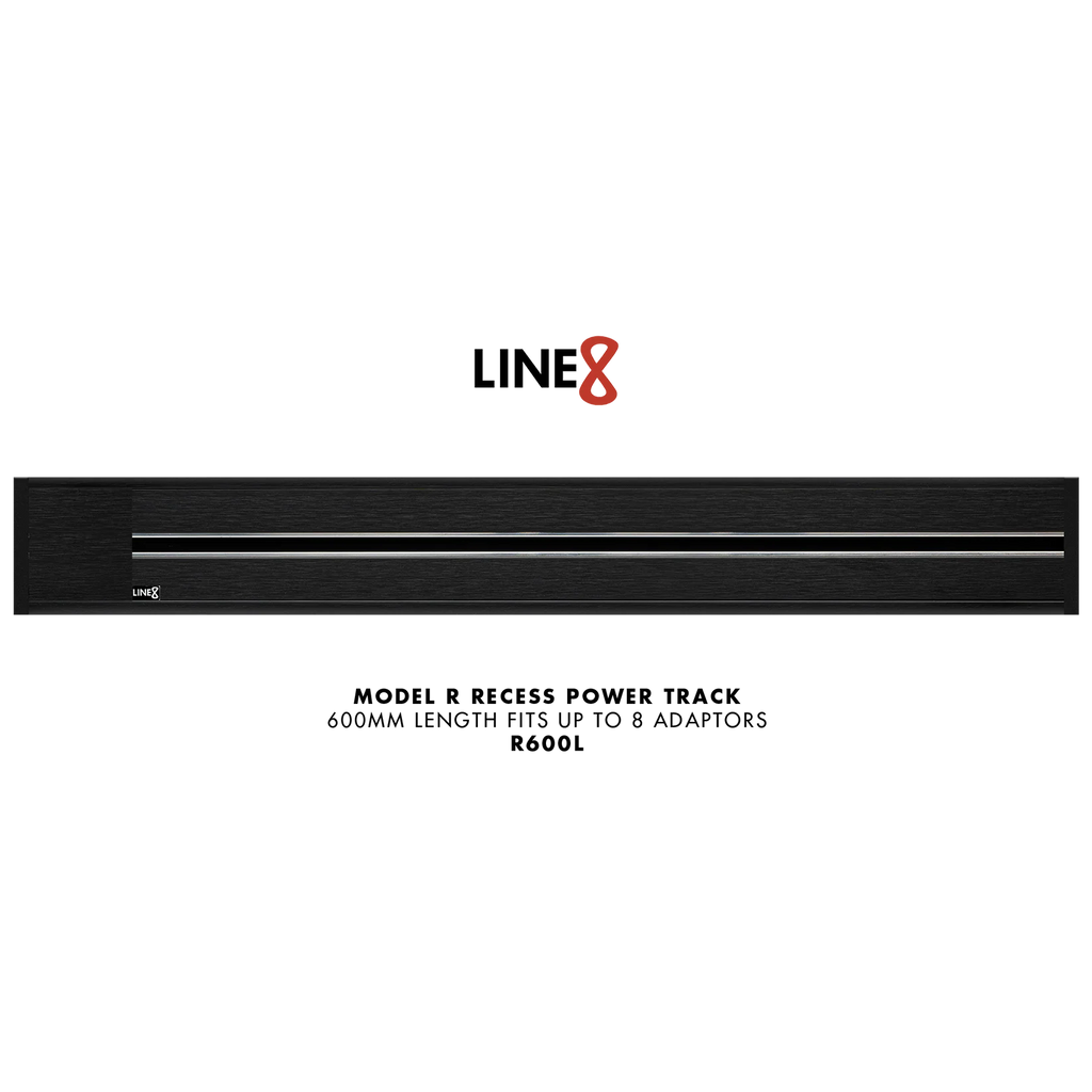 Line8 Model R Recessed Power Track - Black Hairline Finish