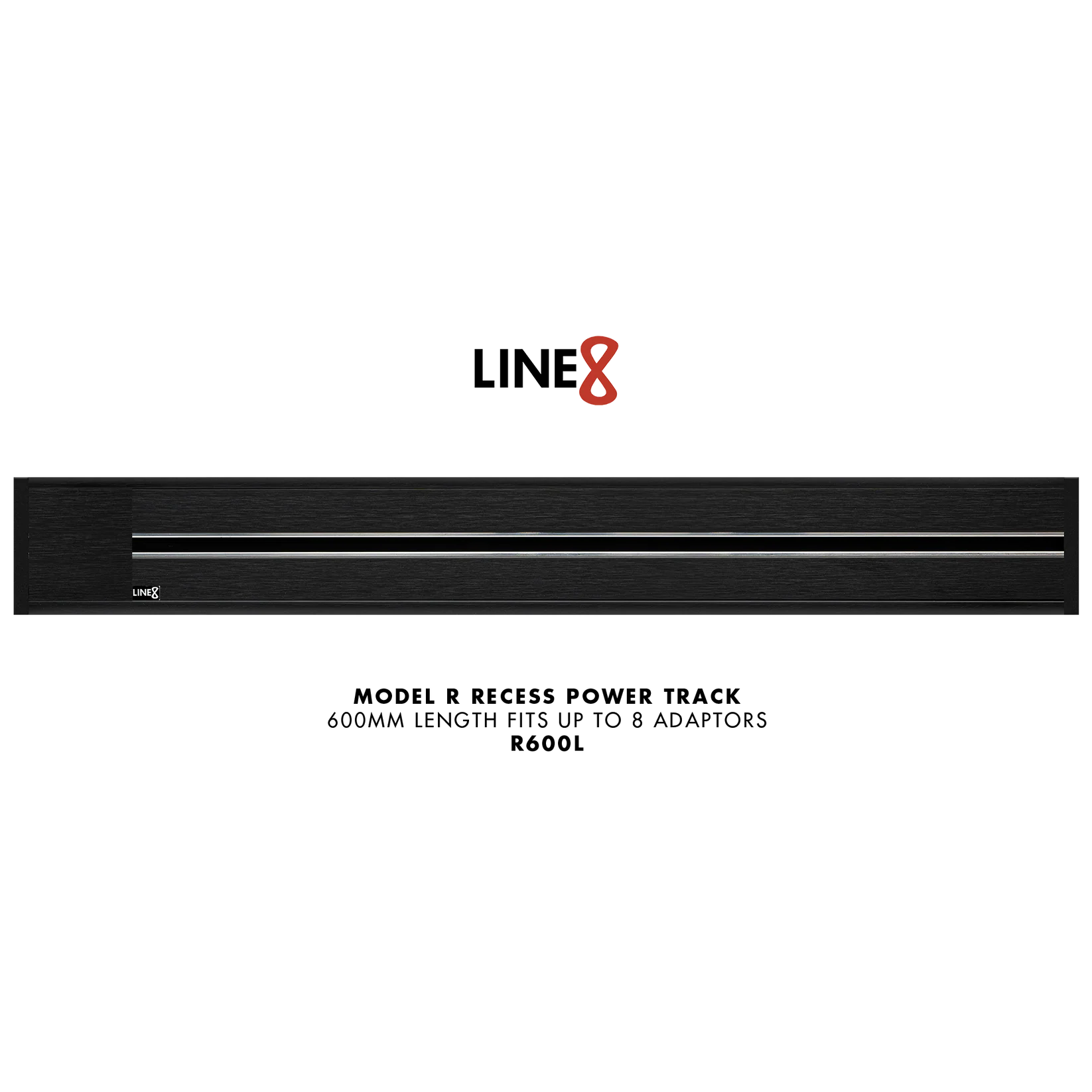 Line8 Model R Recessed Power Track - Black Hairline Finish