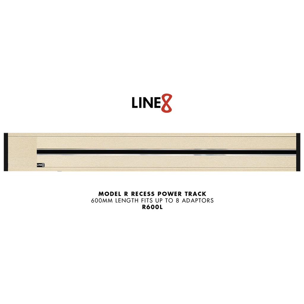 Line8 Model R Recessed Power Track - Champagne Gold Finish