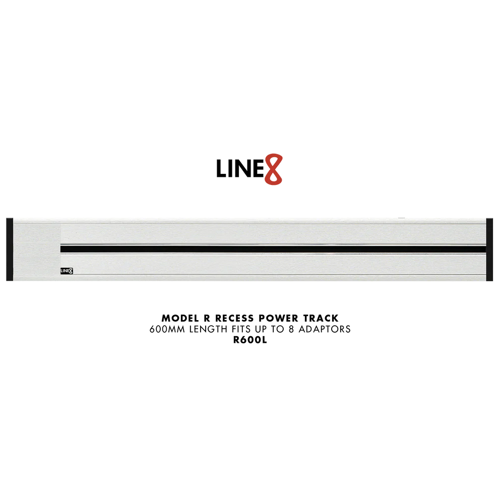 Line8 Model R Recessed Power Track - Silver Hairline Finish
