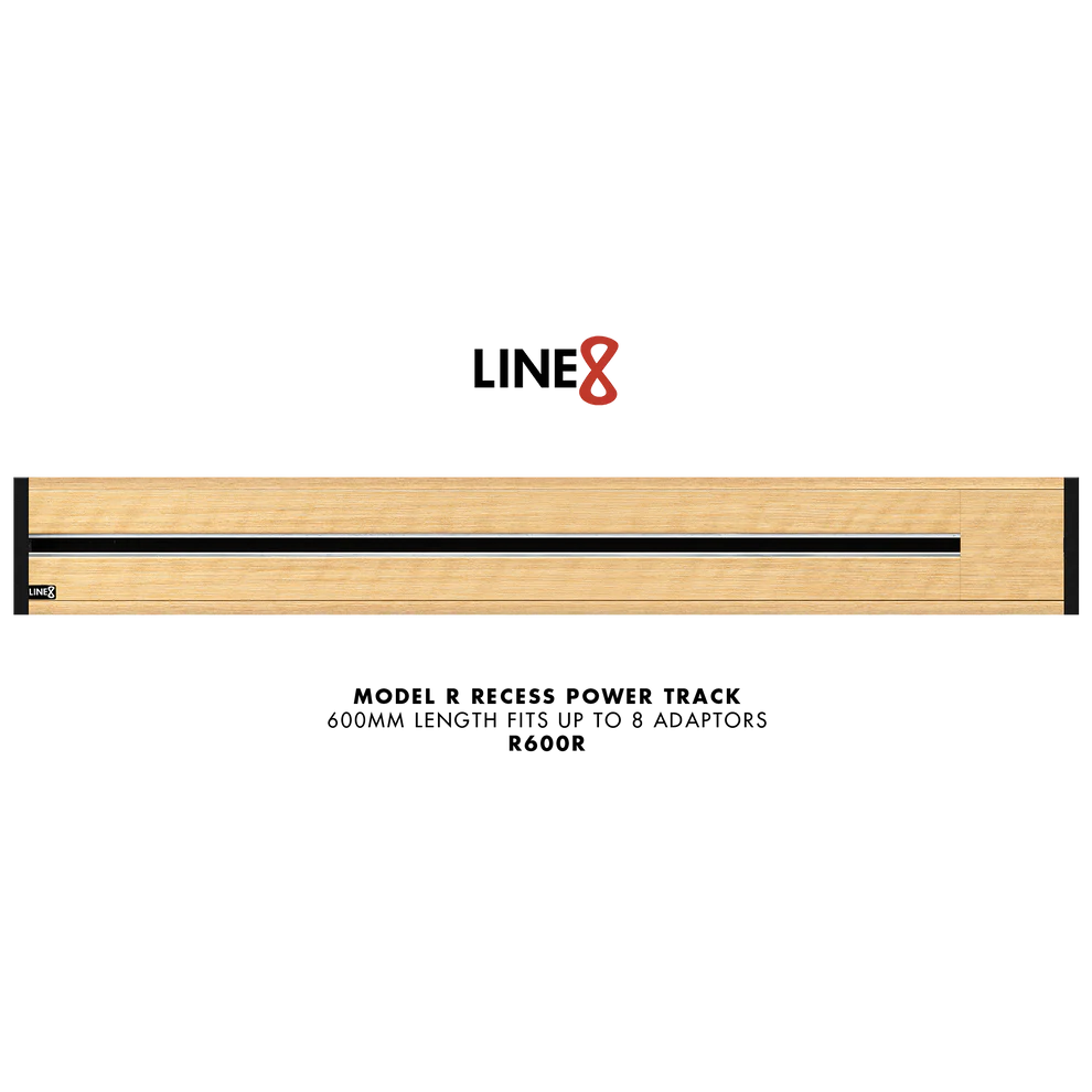 Line8 Model R Recessed Power Track - American Spruce Finish