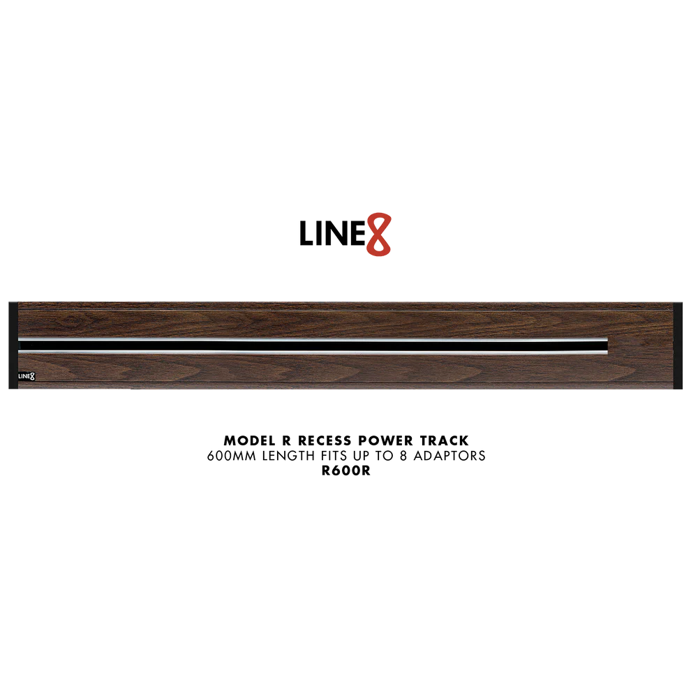 Line8 Model R Recessed Power Track - Brazilian Rosewood Finish