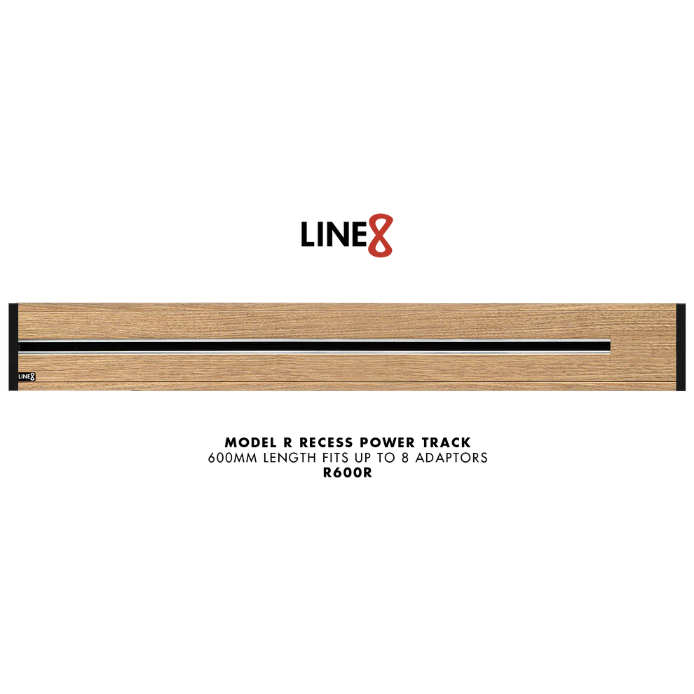 Line8 Model R Recessed Power Track - Burmese Teak Finish