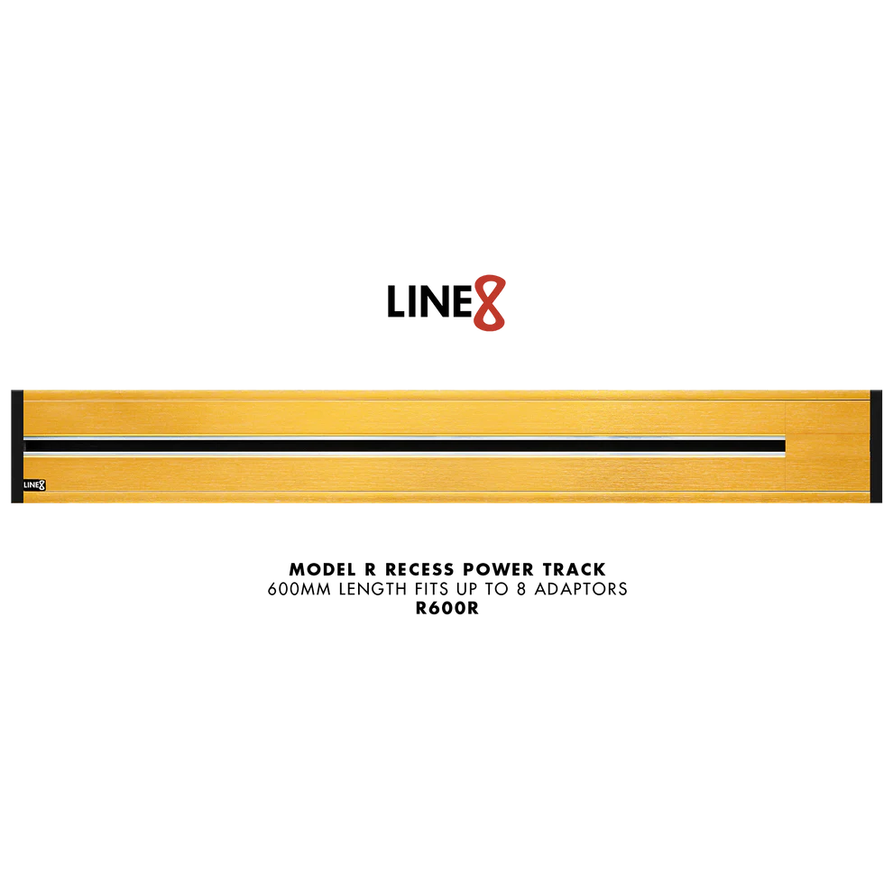 Line8 Model R Recessed Power Track - Gold Hairline Finish