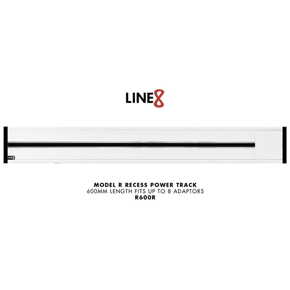 Line8 Model R Recessed Power Track - Pearl White Finish