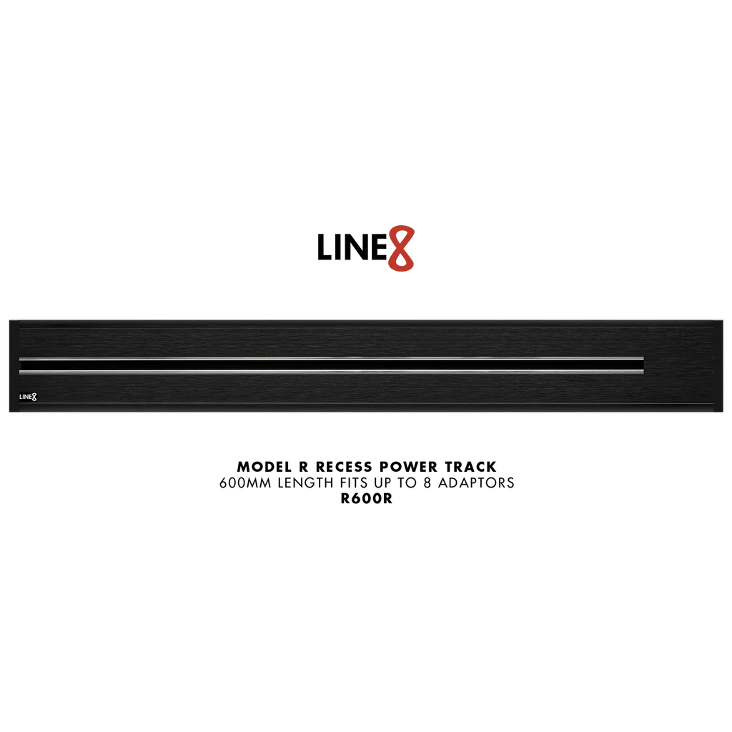 Line8 Model R Recessed Power Track - Black Hairline Finish