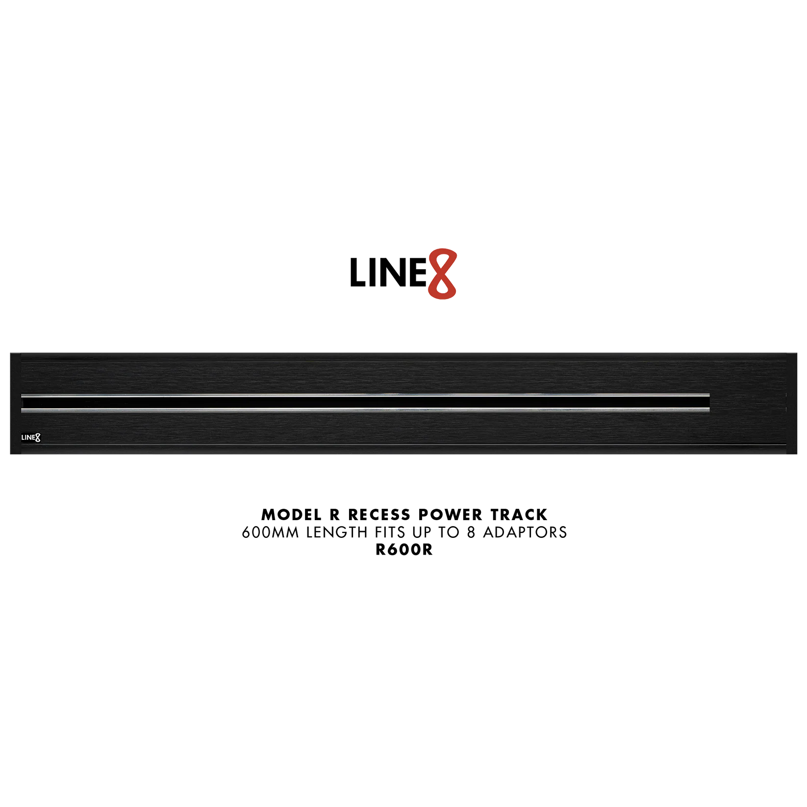 Line8 Model R Recessed Power Track - Black Hairline Finish
