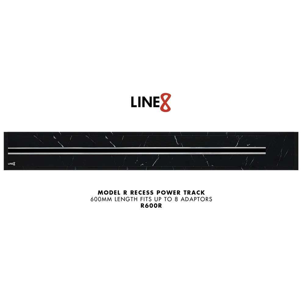 Line8 Model R Recessed Power Track - Spanish Black Marble Finish