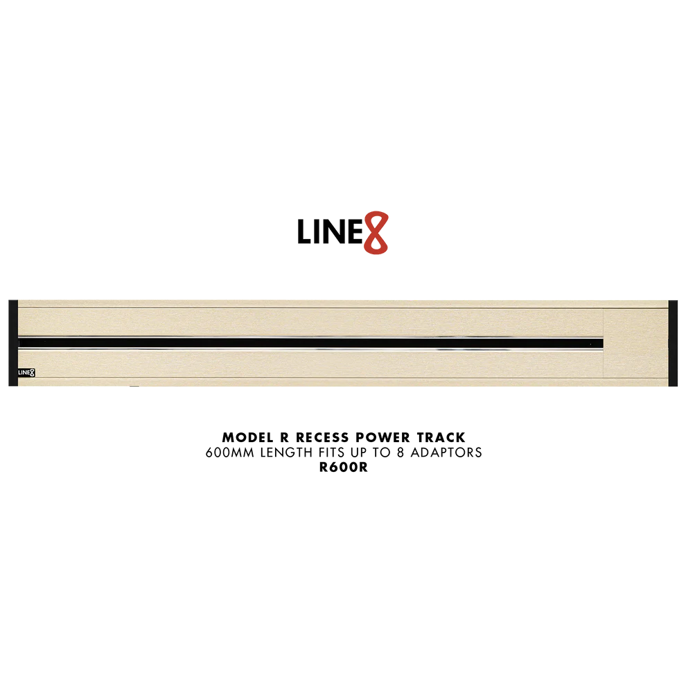 Line8 Model R Recessed Power Track - Champagne Gold Finish
