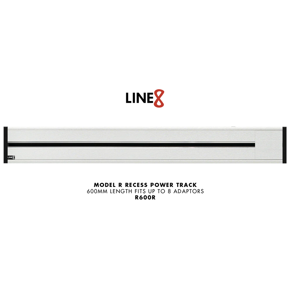 Line8 Model R Recessed Power Track - Silver Hairline Finish