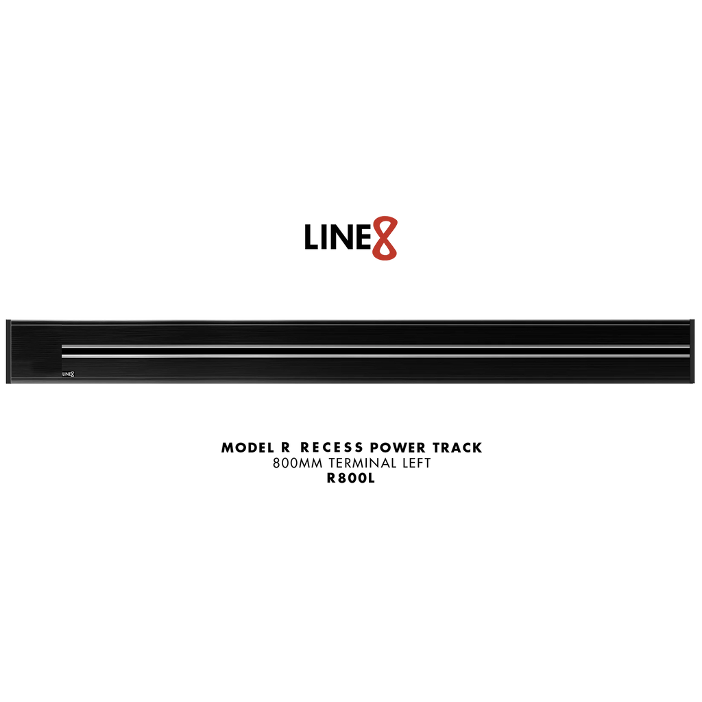 Line8 Model R Recessed Power Track - Black Hairline Finish