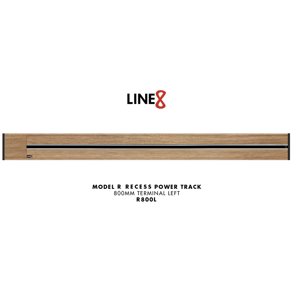 Line8 Model R Recessed Power Track - Burmese Teak Finish