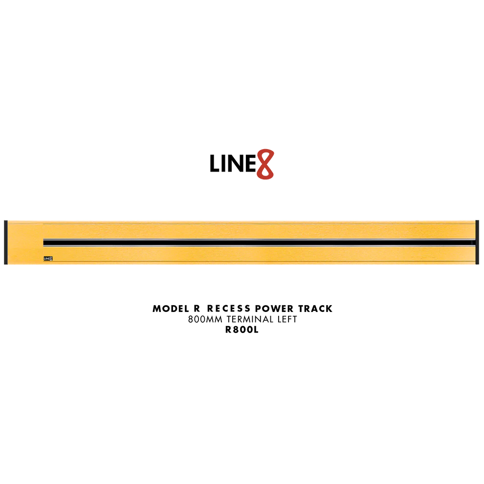 Line8 Model R Recessed Power Track - Gold Hairline Finish