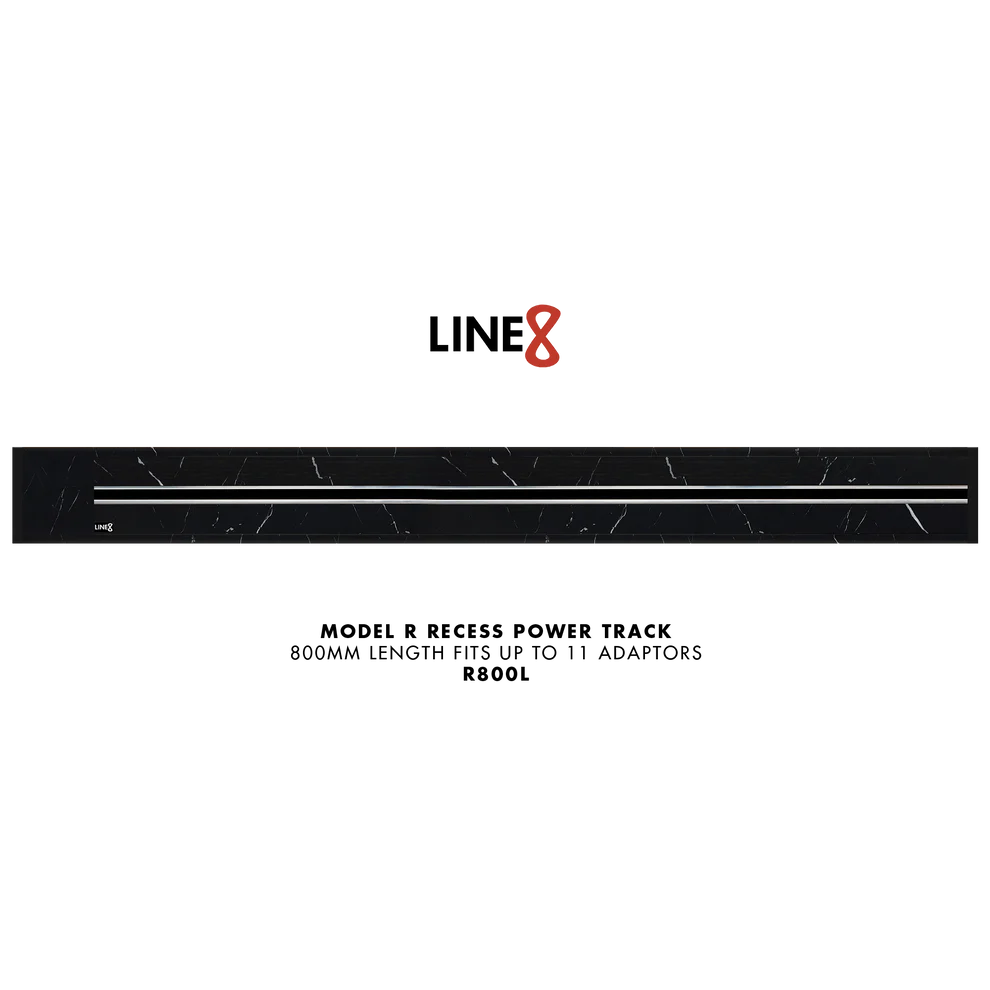 Line8 Model R Recessed Power Track - Spanish Black Marble Finish