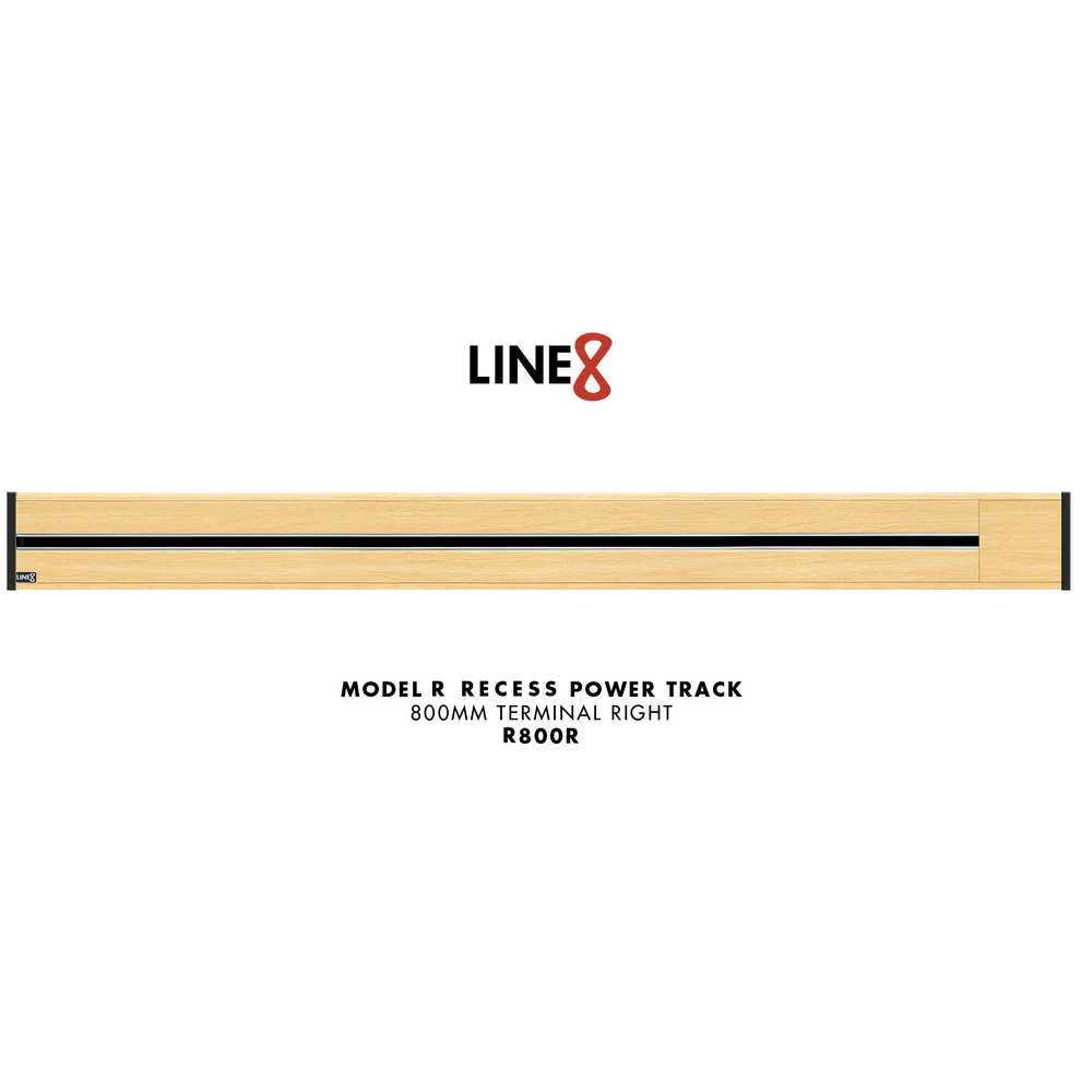 Line8 Model R Recessed Power Track - American Spruce Finish