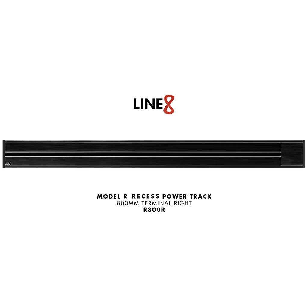 Line8 Model R Recessed Power Track - Black Hairline Finish