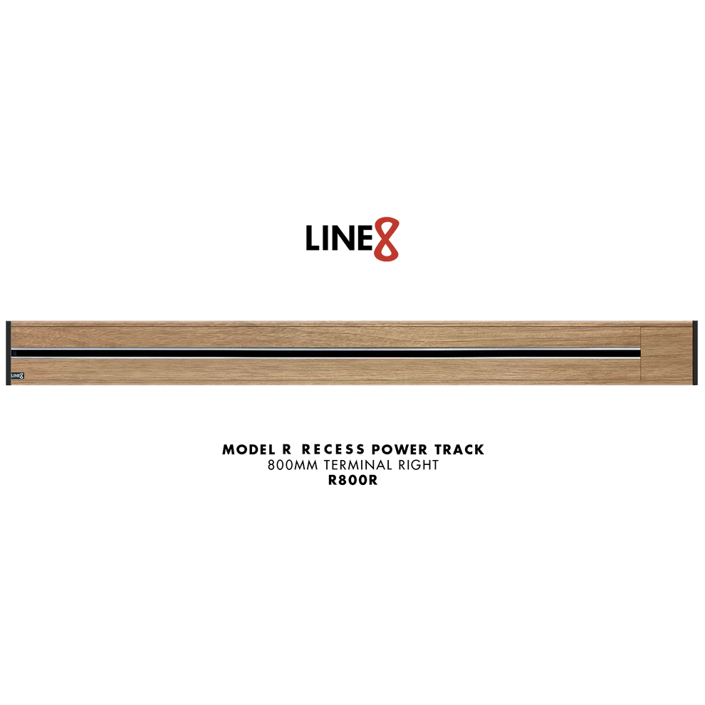 Line8 Model R Recessed Power Track - Burmese Teak Finish
