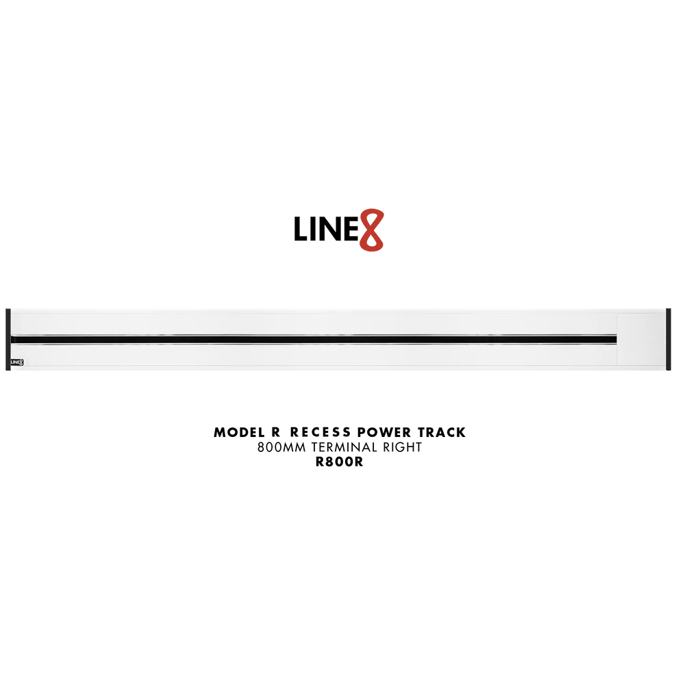 Line8 Model R Recessed Power Track - Pearl White Finish