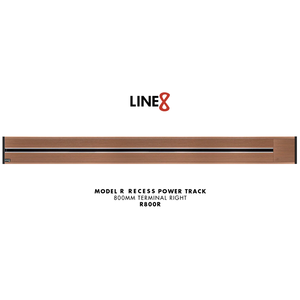 Line8 Model R Recessed Power Track - Rose Gold Finish