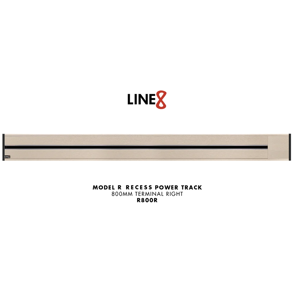 Line8 Model R Recessed Power Track - Champagne Gold Finish