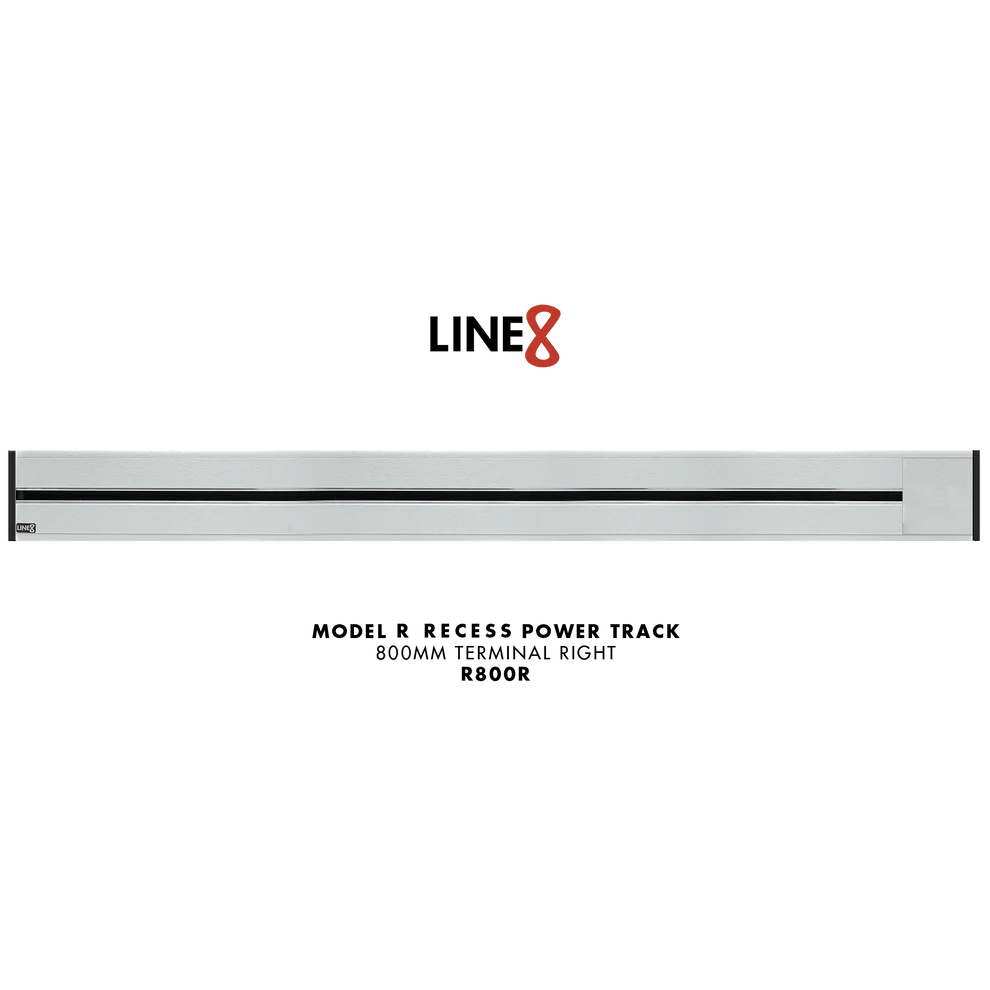 Line8 Model R Recessed Power Track - Silver Hairline Finish