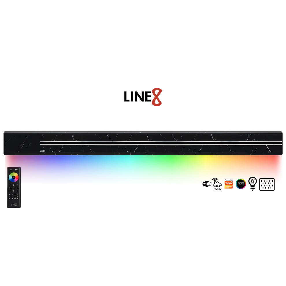 Line8 Model SL Surface Light Power Track - Spanish Black Marble Finish