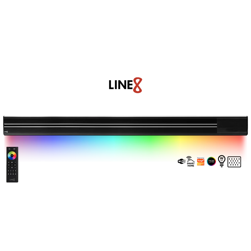 Line8 Model SL Surface Light Power Track - Black Hairline Finish
