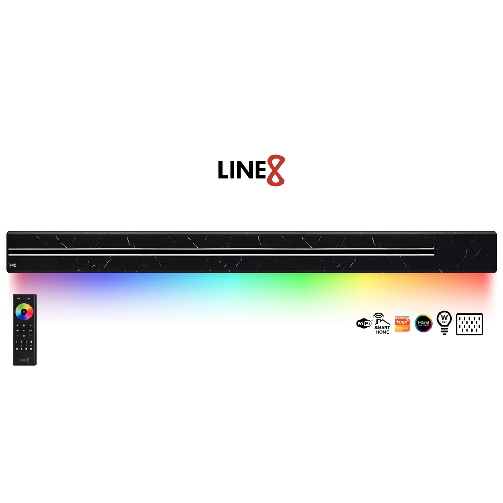 Line8 Model SL Surface Light Power Track - Spanish Black Marble Finish