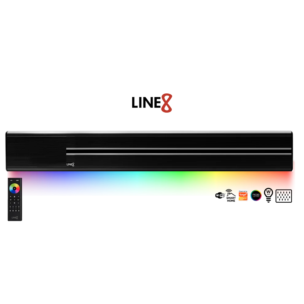 Line8 Model SL Surface Light Power Track - Black Hairline Finish