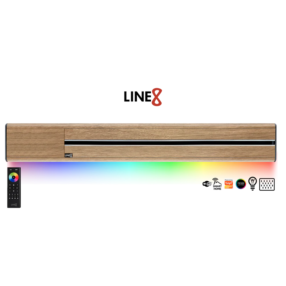 Line8 Model SL Surface Light Power Track - Burmese Teak Finish