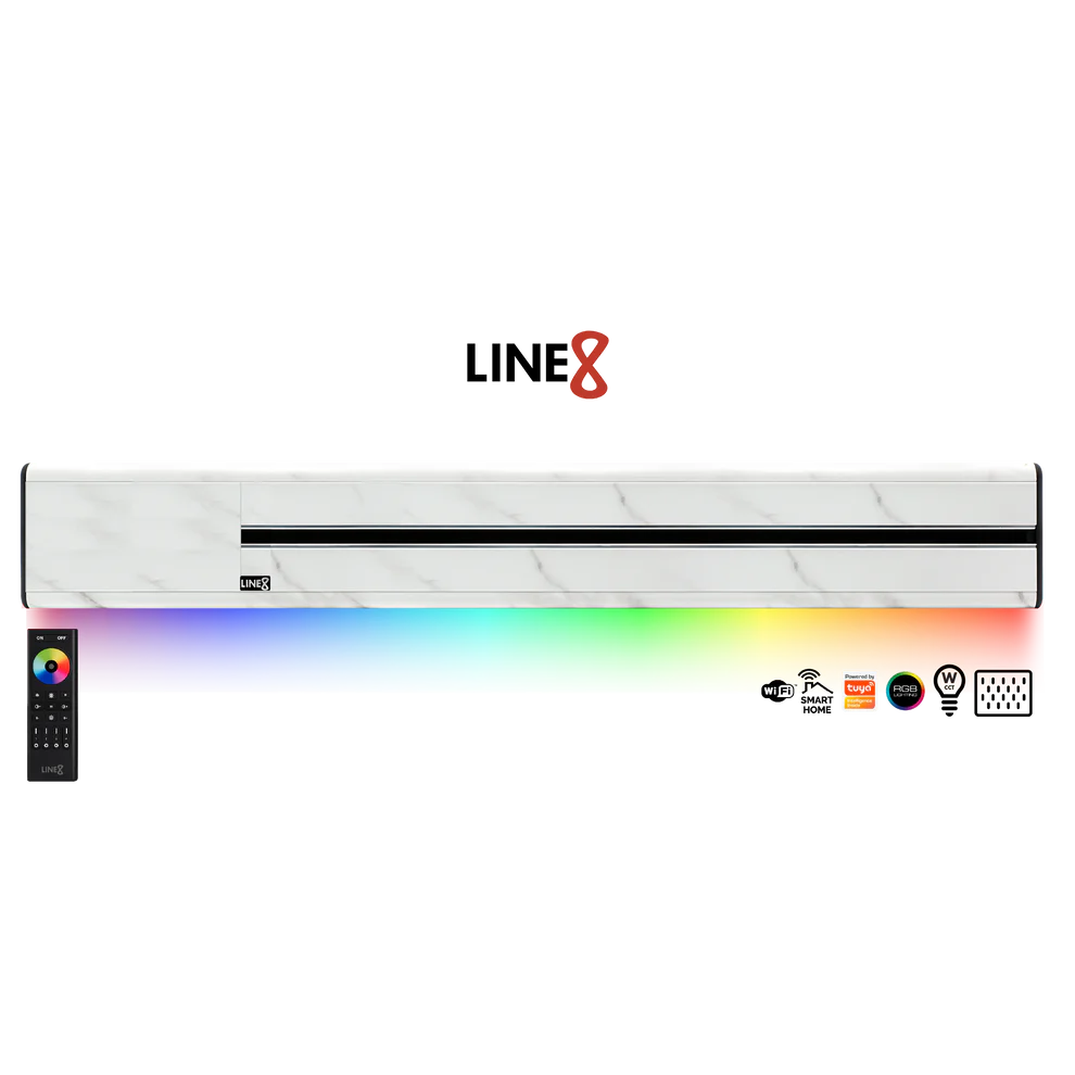 Line8 Model SL Surface Light Power Track - Indian White Marble Finish