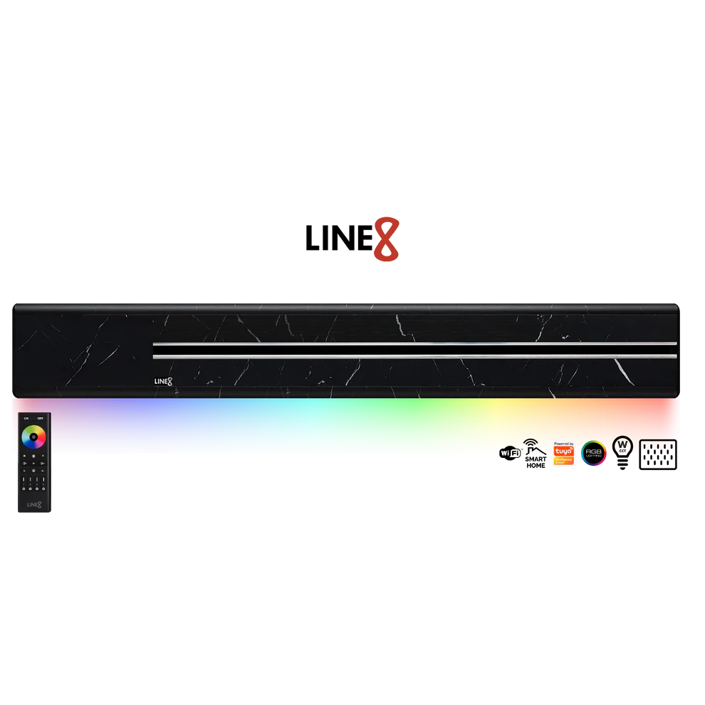 Line8 Model SL Surface Light Power Track - Spanish Black Marble Finish