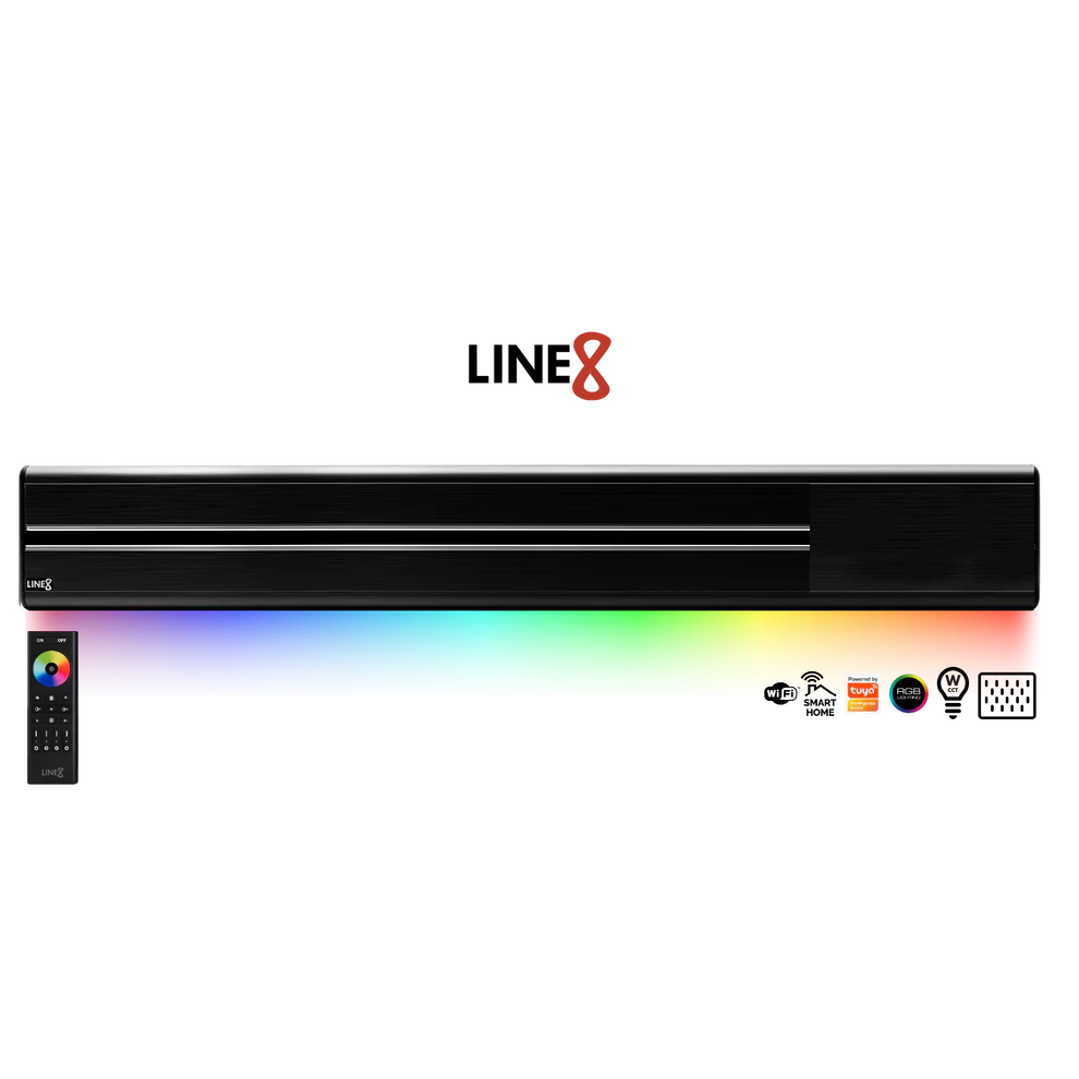 Line8 Model SL Surface Light Power Track - Black Hairline Finish