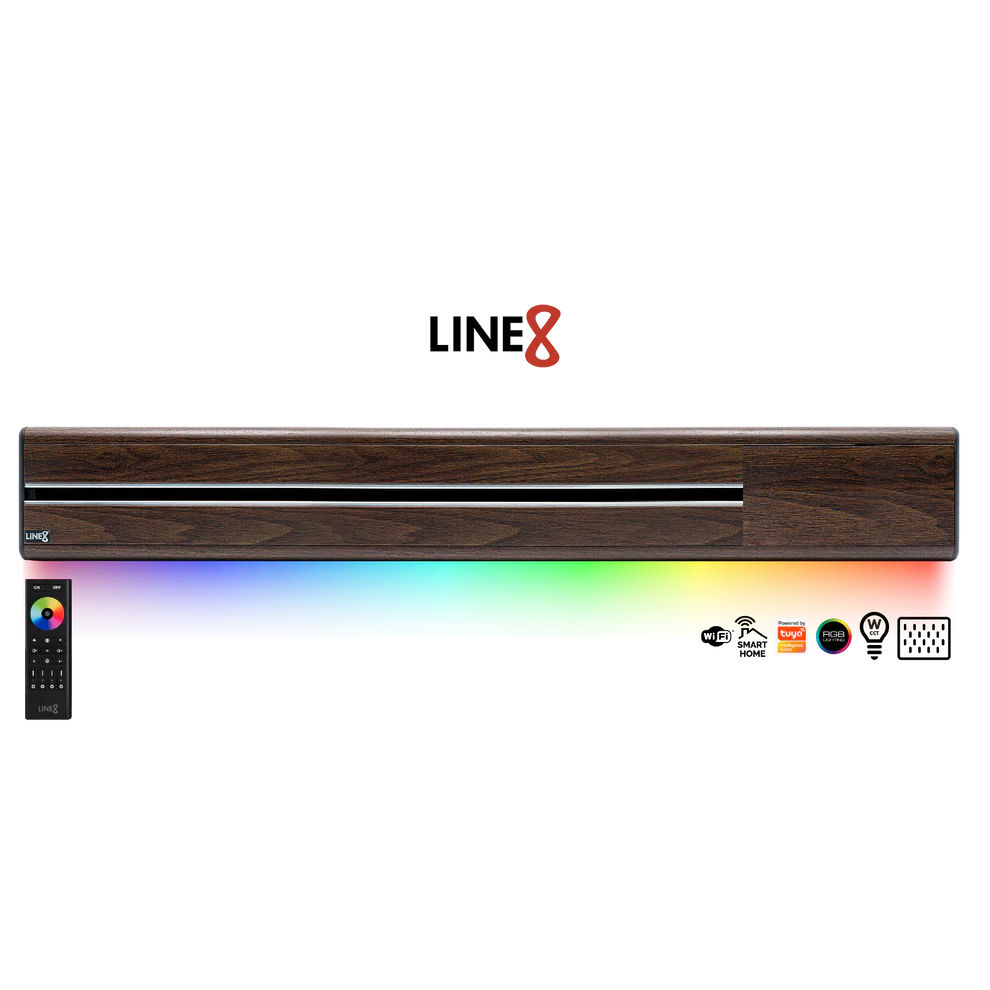 Line8 Model SL Surface Light Power Track - Brazilian Rosewood Finish