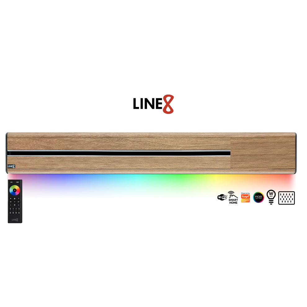 Line8 Model SL Surface Light Power Track - Burmese Teak Finish