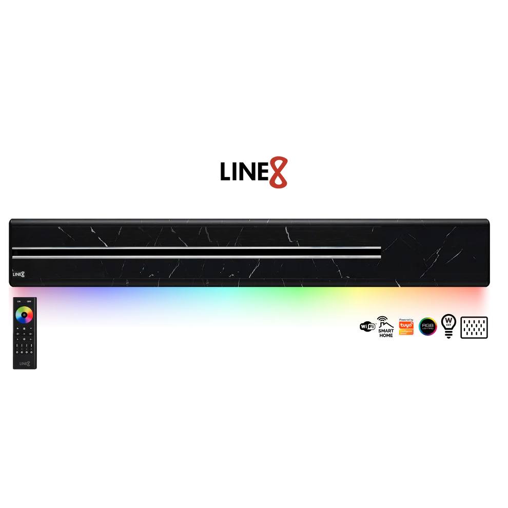 Line8 Model SL Surface Light Power Track - Spanish Black Marble Finish