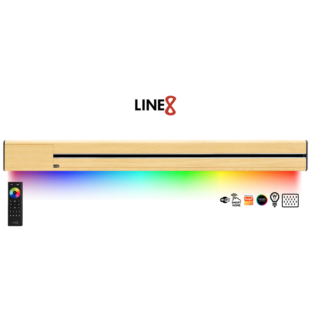 Line8 Model SL Surface Light Power Track - American Spruce Finish