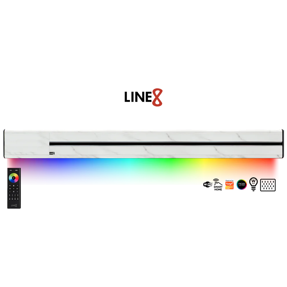 Line8 Model SL Surface Light Power Track - Indian White Marble Finish