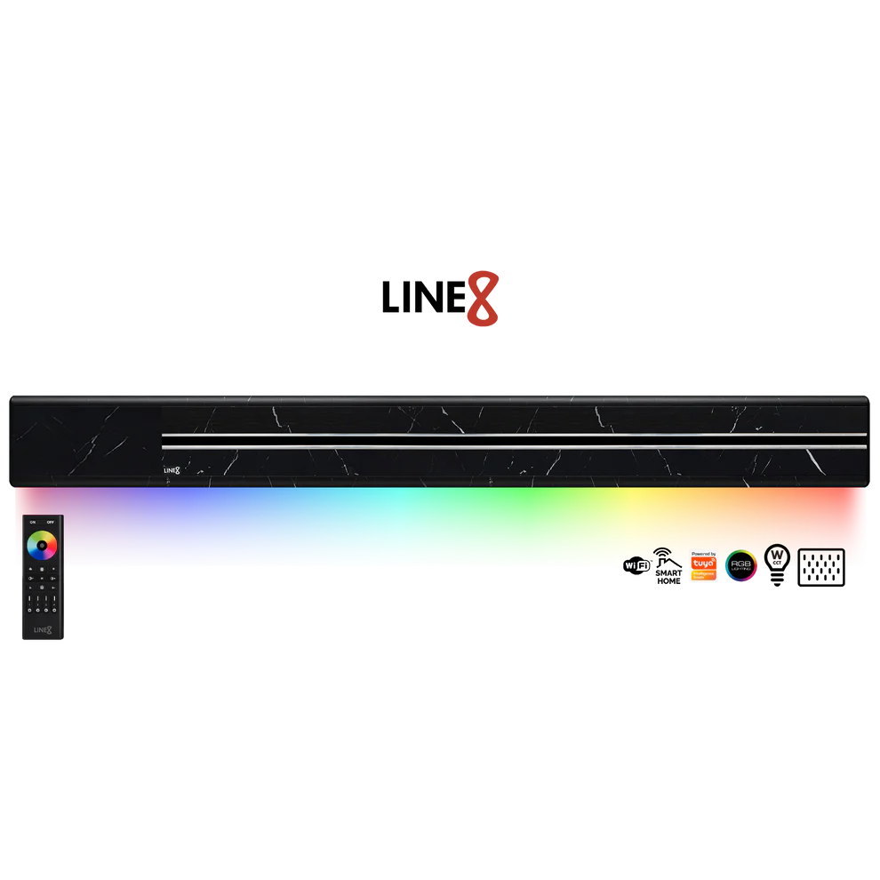Line8 Model SL Surface Light Power Track - Spanish Black Marble Finish