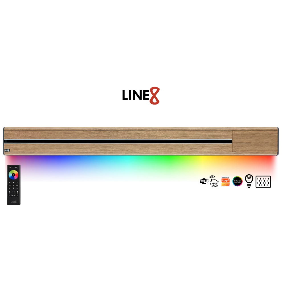 Line8 Model SL Surface Light Power Track - Burmese Teak Finish