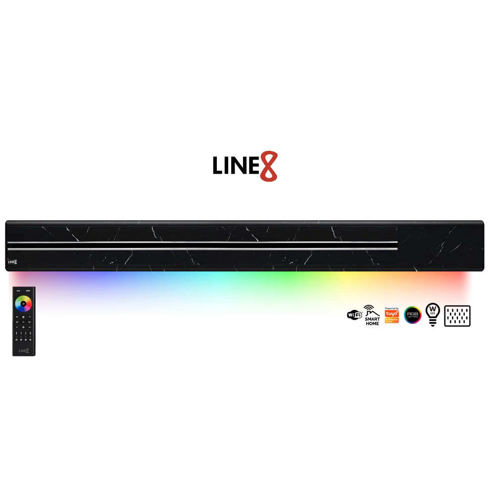 Line8 Model SL Surface Light Power Track - Spanish Black Marble Finish
