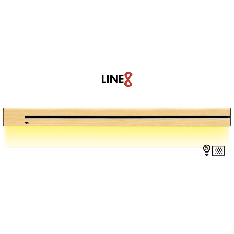 Line8 Model SL Surface Light Power Track - American Spruce Finish