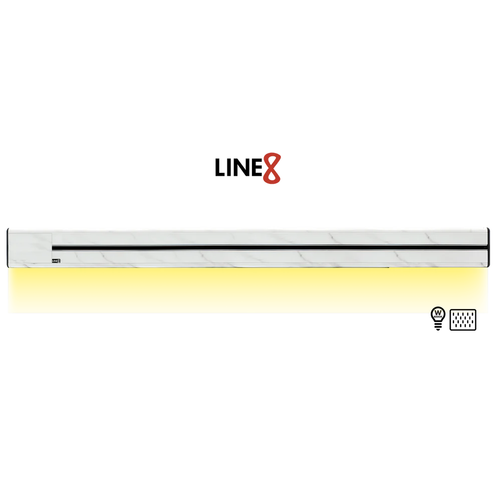 Line8 Model SL Surface Light Power Track - Indian White Marble Finish