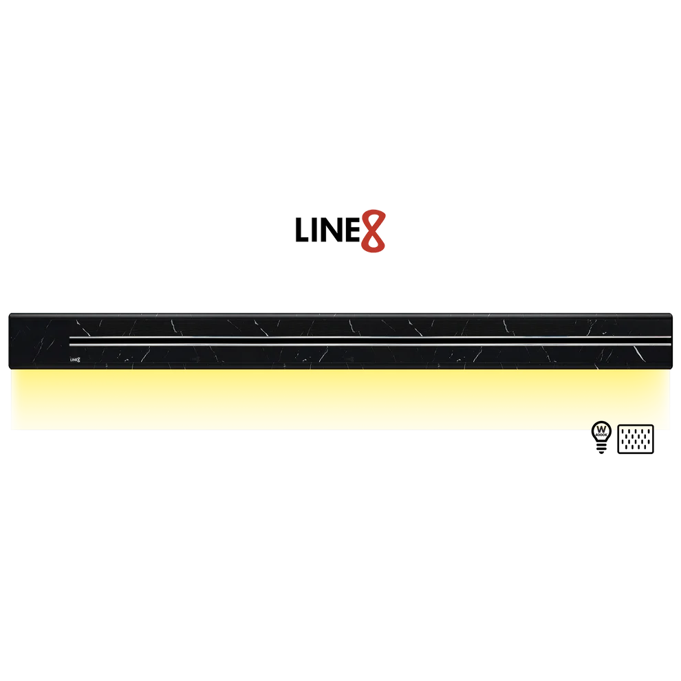 Line8 Model SL Surface Light Power Track - Spanish Black Marble Finish