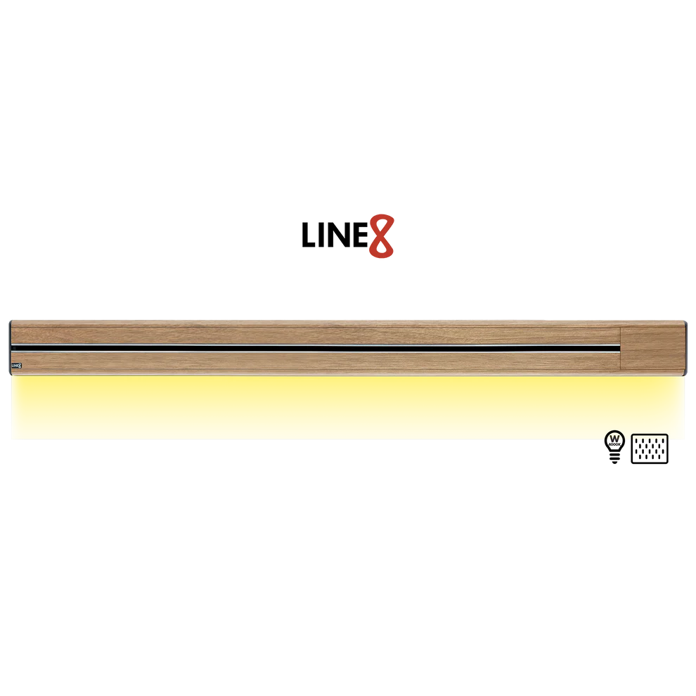 Line8 Model SL Surface Light Power Track - Burmese Teak Finish