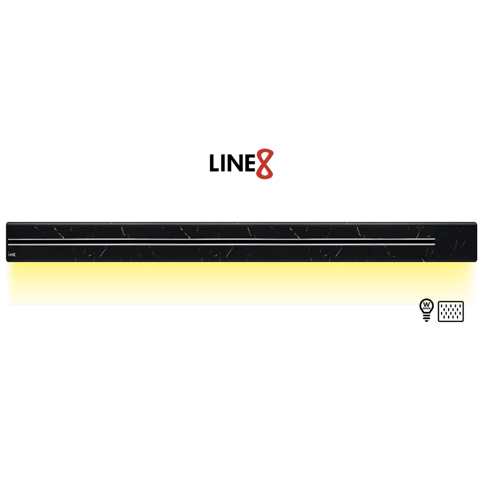 Line8 Model SL Surface Light Power Track - Spanish Black Marble Finish